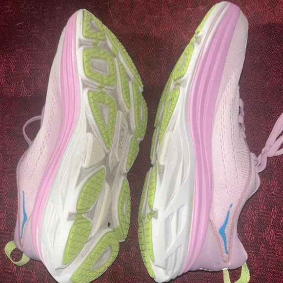 Hoka Pink and White Athletic Sneakers - Picture 6 of 9